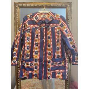 Vintage, 70’s, Handmade Retro Snap Front Tunic Top, M
